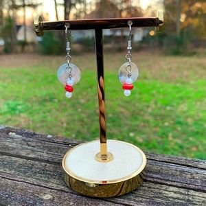 🐚NEW Handmade Genuine Shell Earrings🐚 with faux pearls and coral